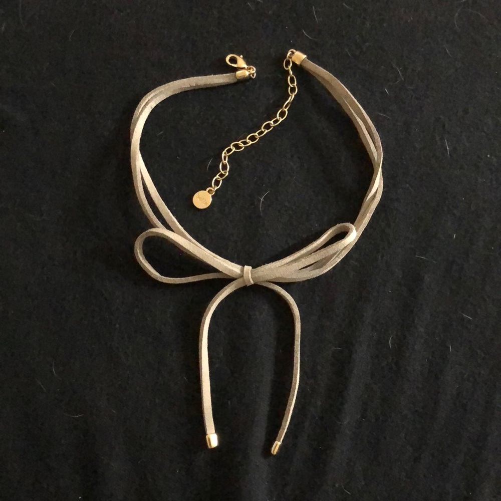 Suede bow choker